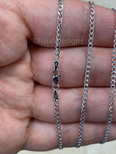 14K Solid White Gold Cuban 2.00MM Link Chain Necklace 16" 18" 20" 22" 24" 26" 28" 30" ,Layering Chain , Everyday Minimal Chain, 14K Gold